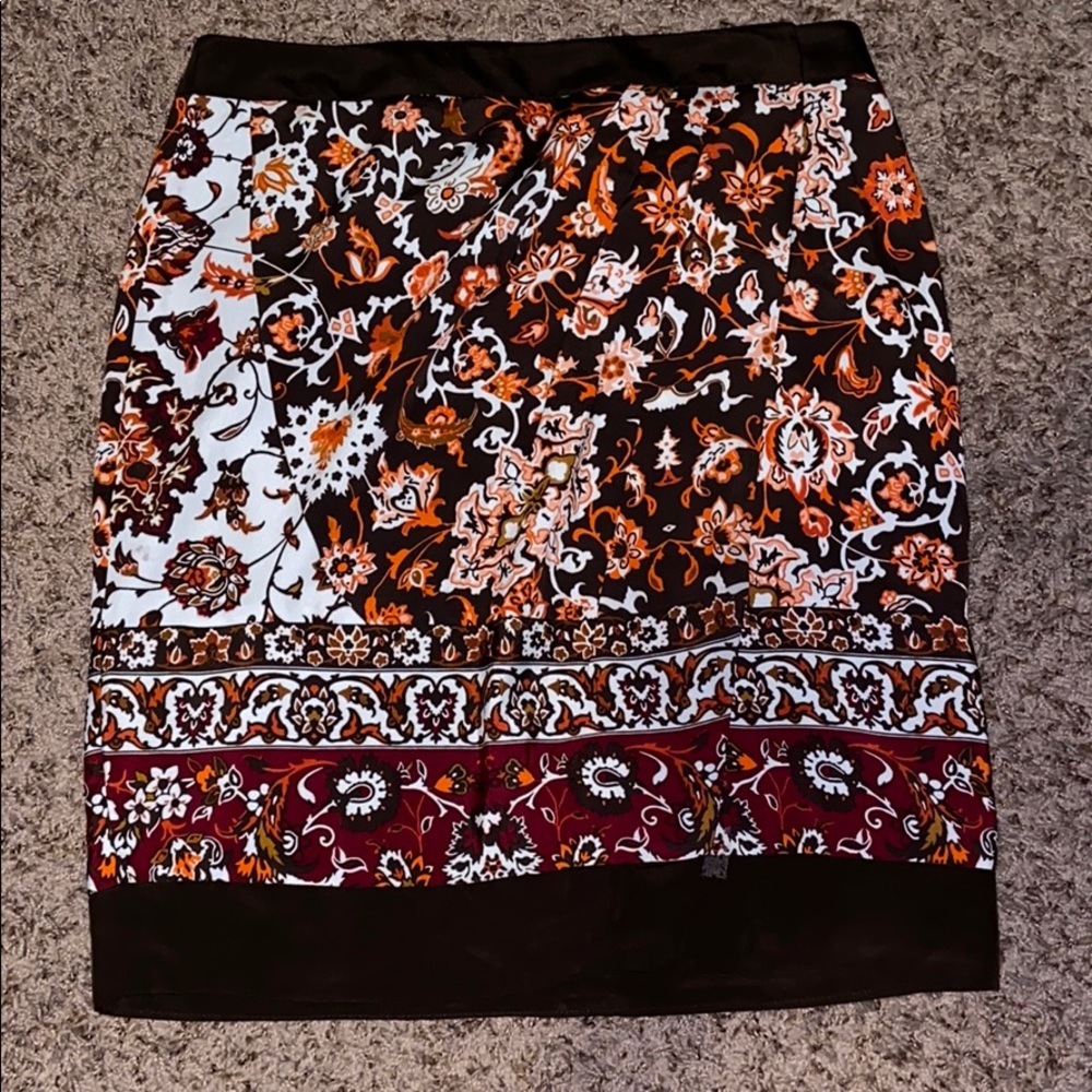 New York & Co Brown Orange Multi Color Skirt
